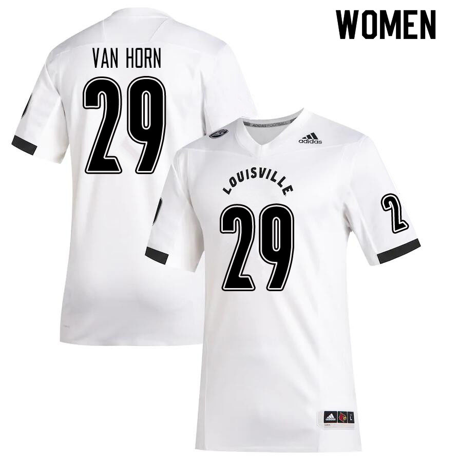 Women #29 D.J. Van Horn Louisville Cardinals College Football Jerseys Sale-White